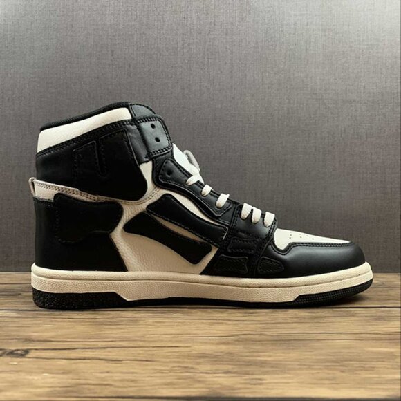 AMIRI Skeleton High Skel top Black And White Unisex Sneakers - Picture 2 of 14